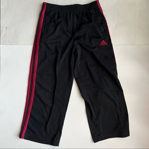 🍭 Adidas Boys Red Striped Sweatpants - Size 5 (Used)